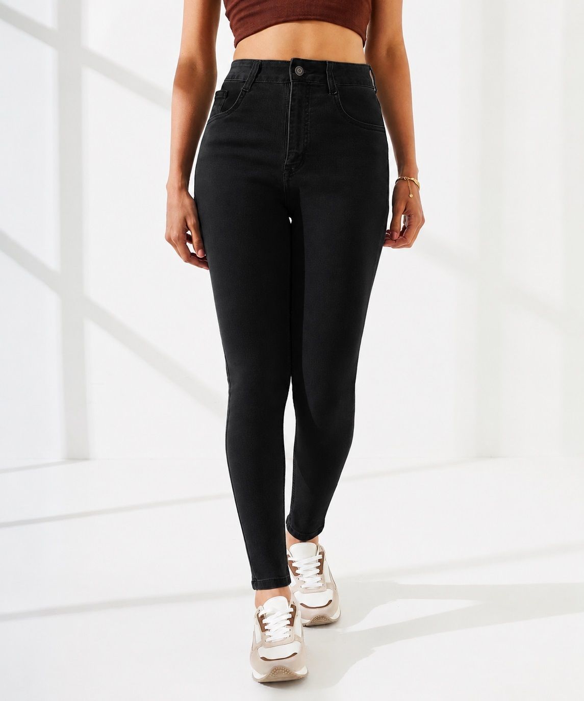 kashian Women Skinny High Rise Black Jeans-picture-19