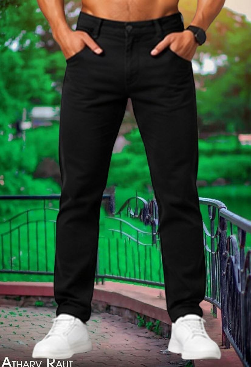 Men Regular Mid Rise Black Jeans-image-44