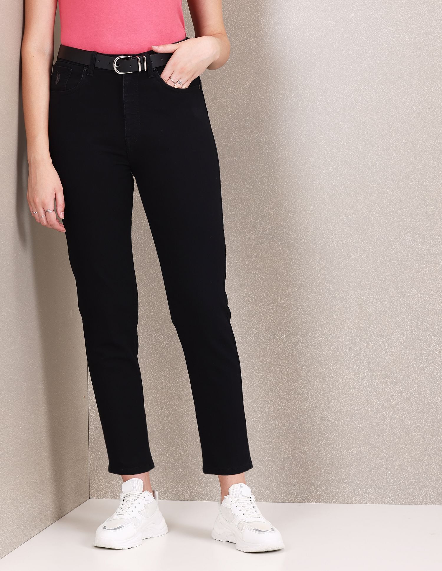 u.s. polo assn. Women Slim Mid Rise Black Jeans-picture-12