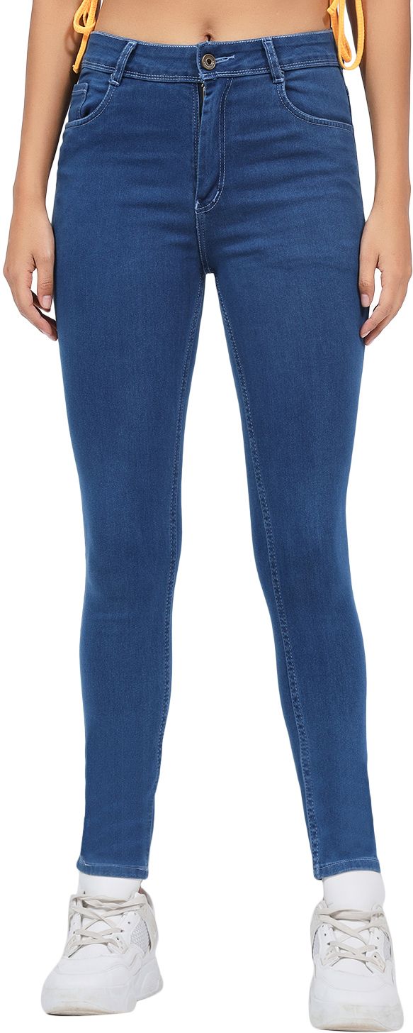 3butterflies Women Slim Mid Rise Dark Blue Jeans-picture-12