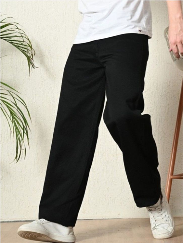 every choice Men Straight Fit Mid Rise Black Jeans-picture-27