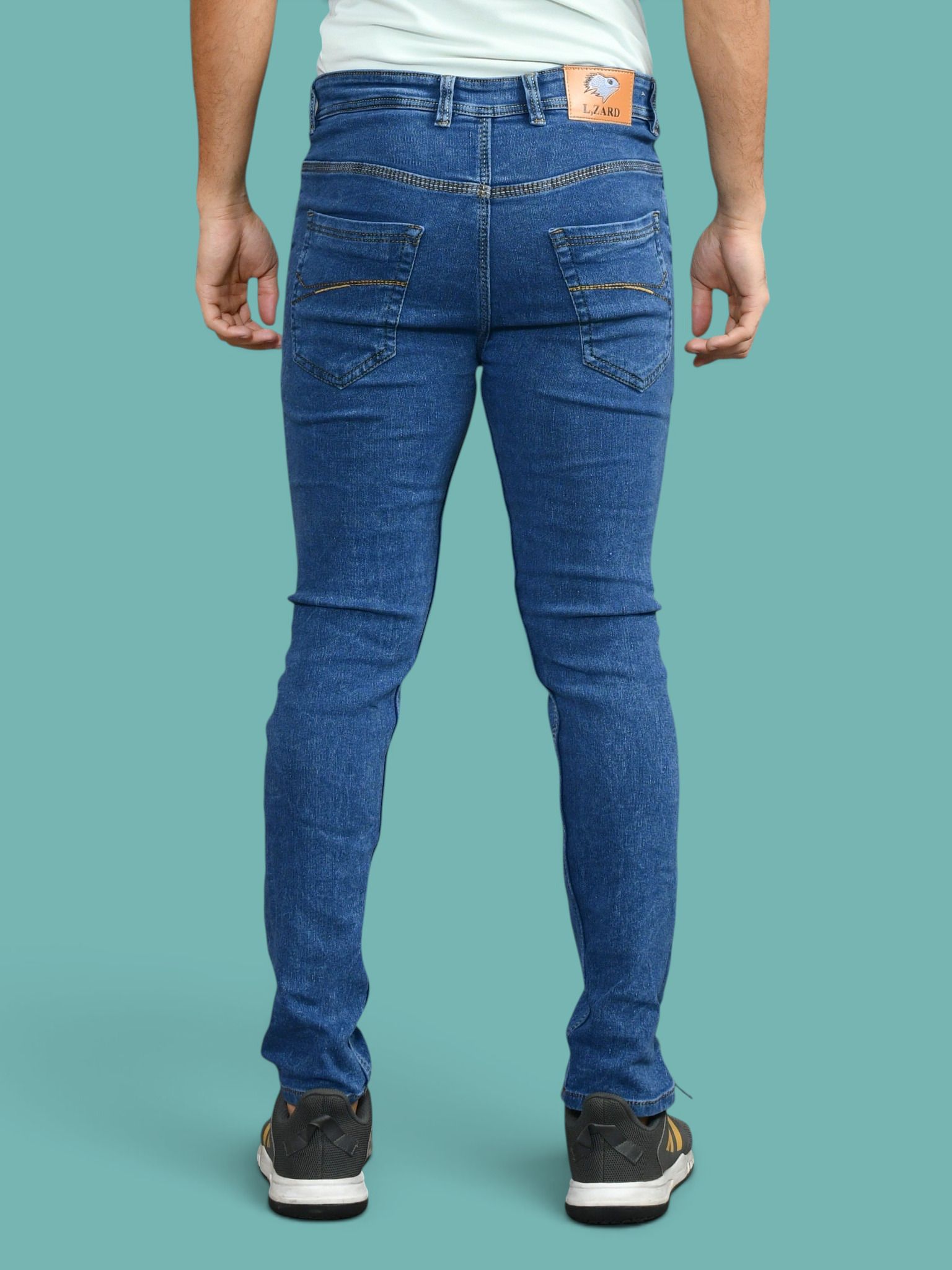 lzard Men Slim Mid Rise Blue Jeans-picture-14