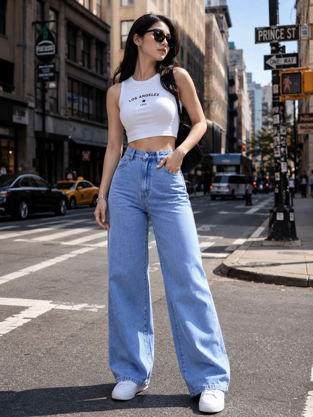 Women Boyfriend High Rise Light Blue Jeans-image-12