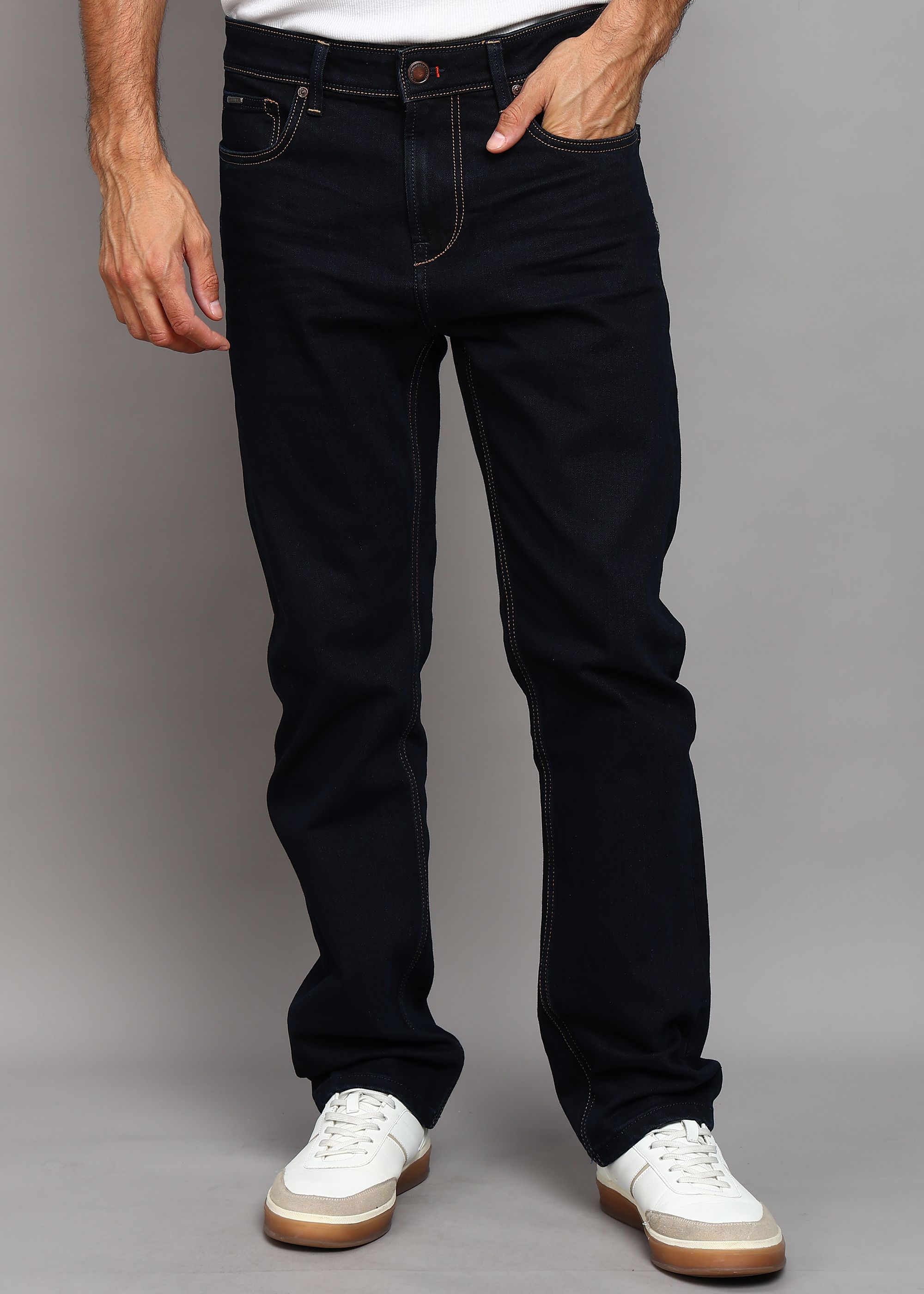 killer Men Straight Fit Mid Rise Dark Blue Jeans-picture-27
