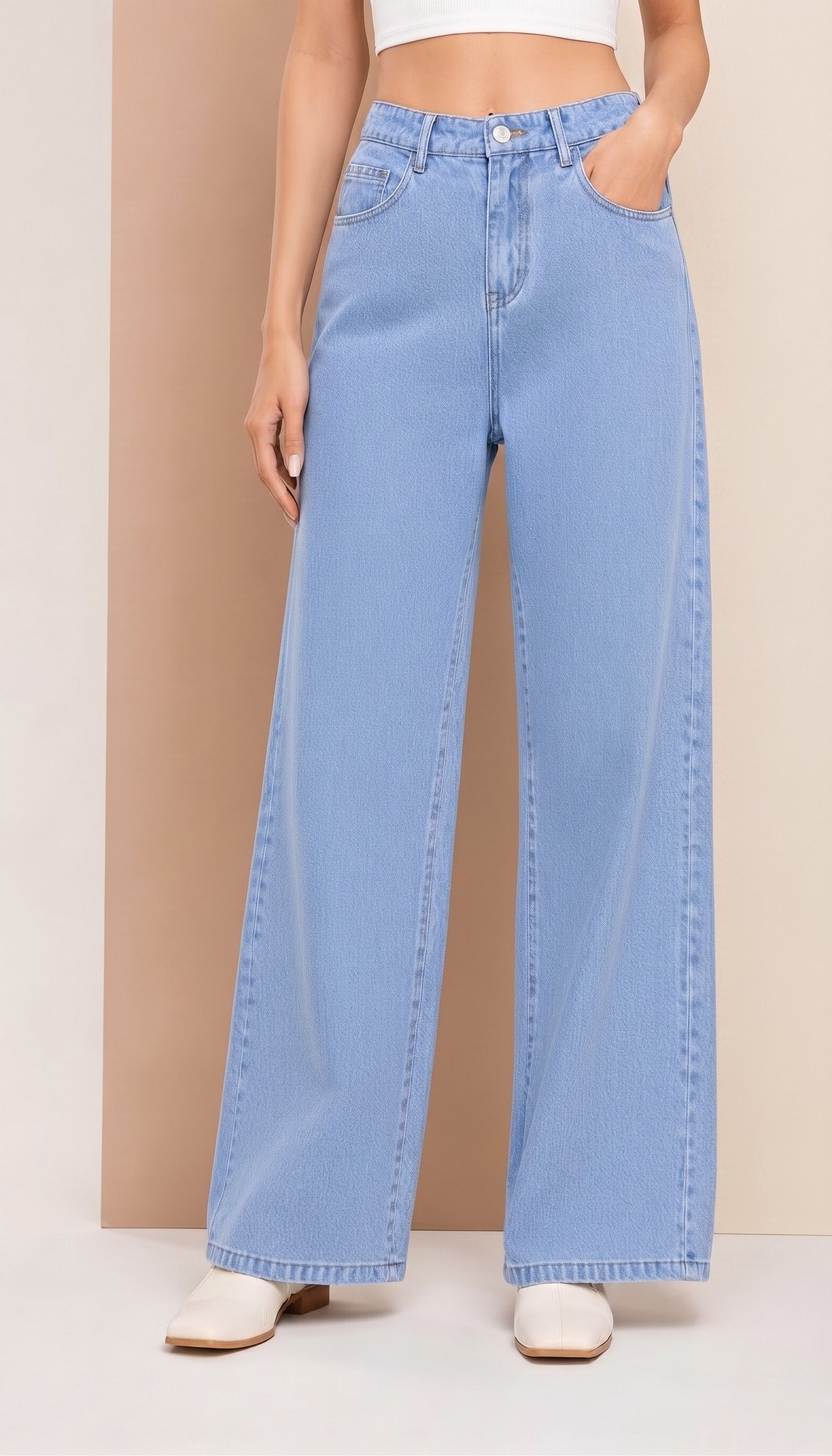 zayla Women Baggy Fit High Rise Light Blue Jeans-picture-27