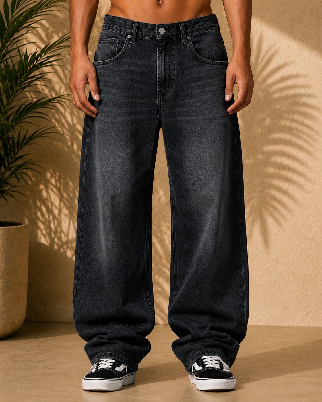 sanedi Men Baggy Fit High Rise Black Jeans-picture-41