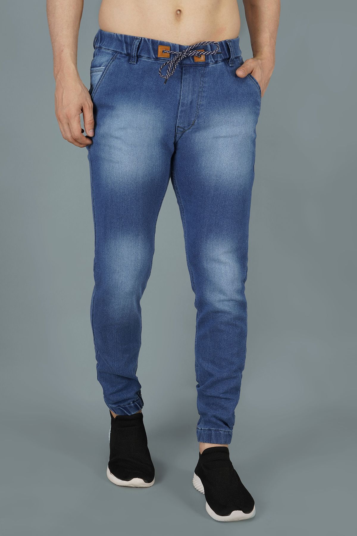 nivasu Men Jogger Fit Mid Rise Light Blue Jeans-picture-16