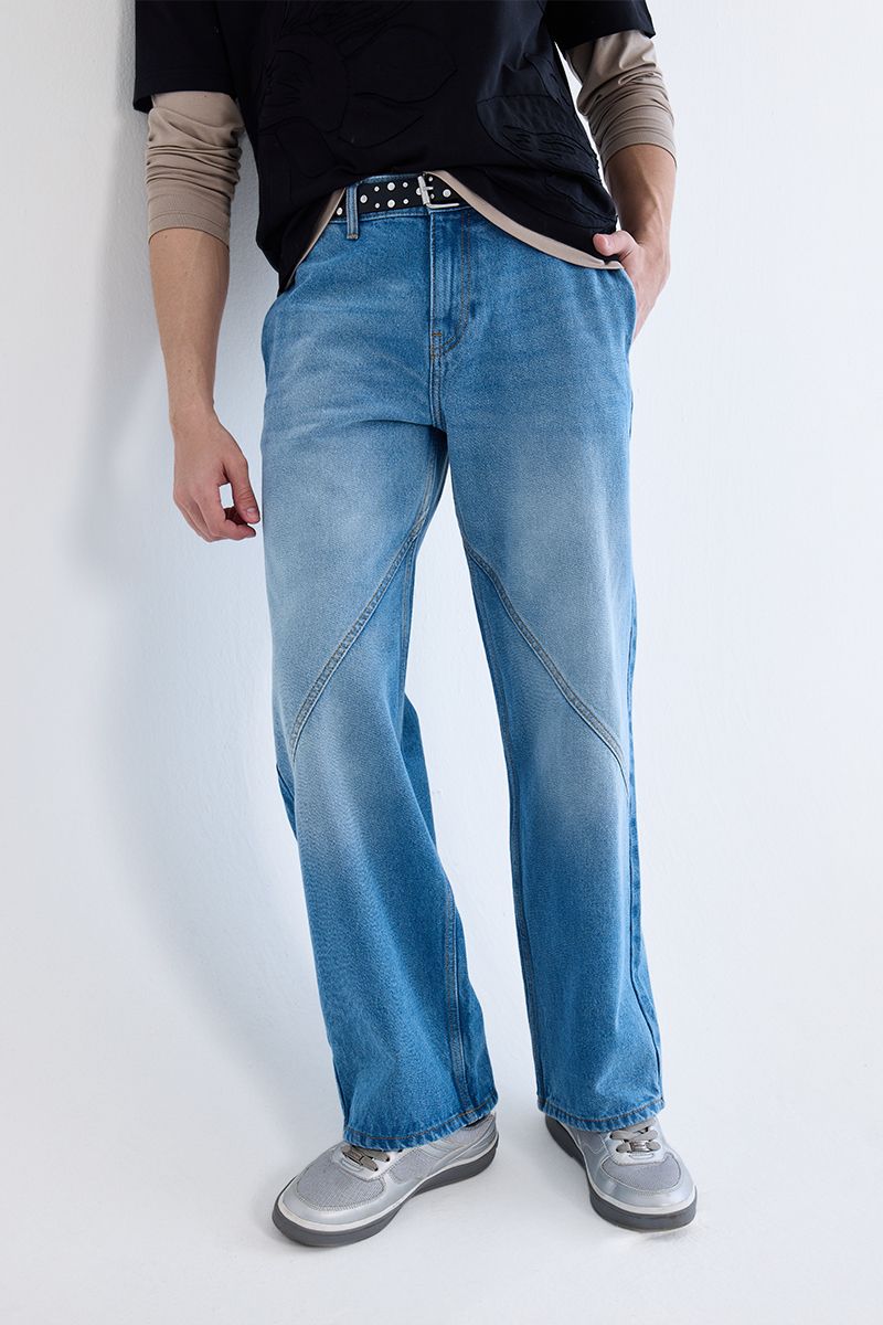 snitch Men Loose Fit Mid Rise Light Blue Jeans-picture-44