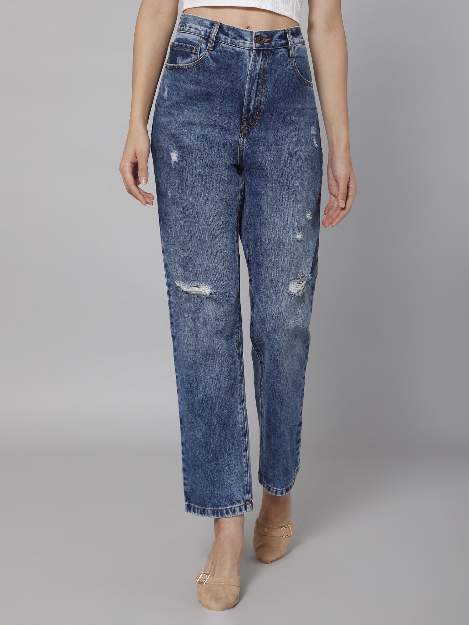cantabil Women Regular Mid Rise Blue Jeans-picture-12