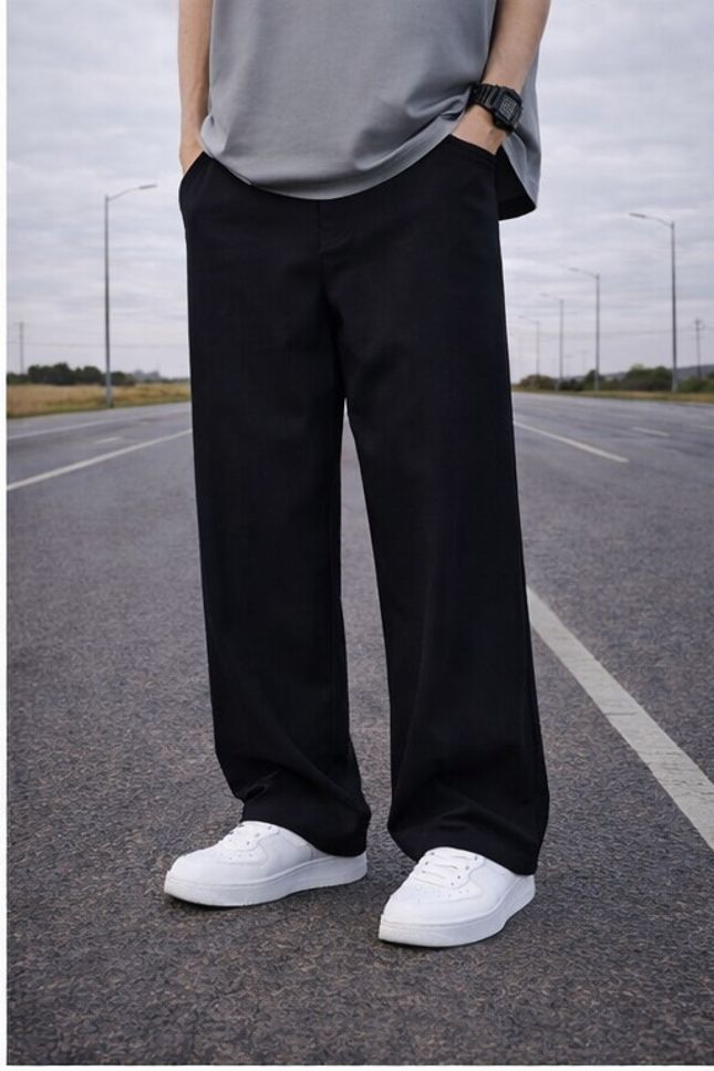 high denim Men Straight Fit Mid Rise Black Jeans-picture-24