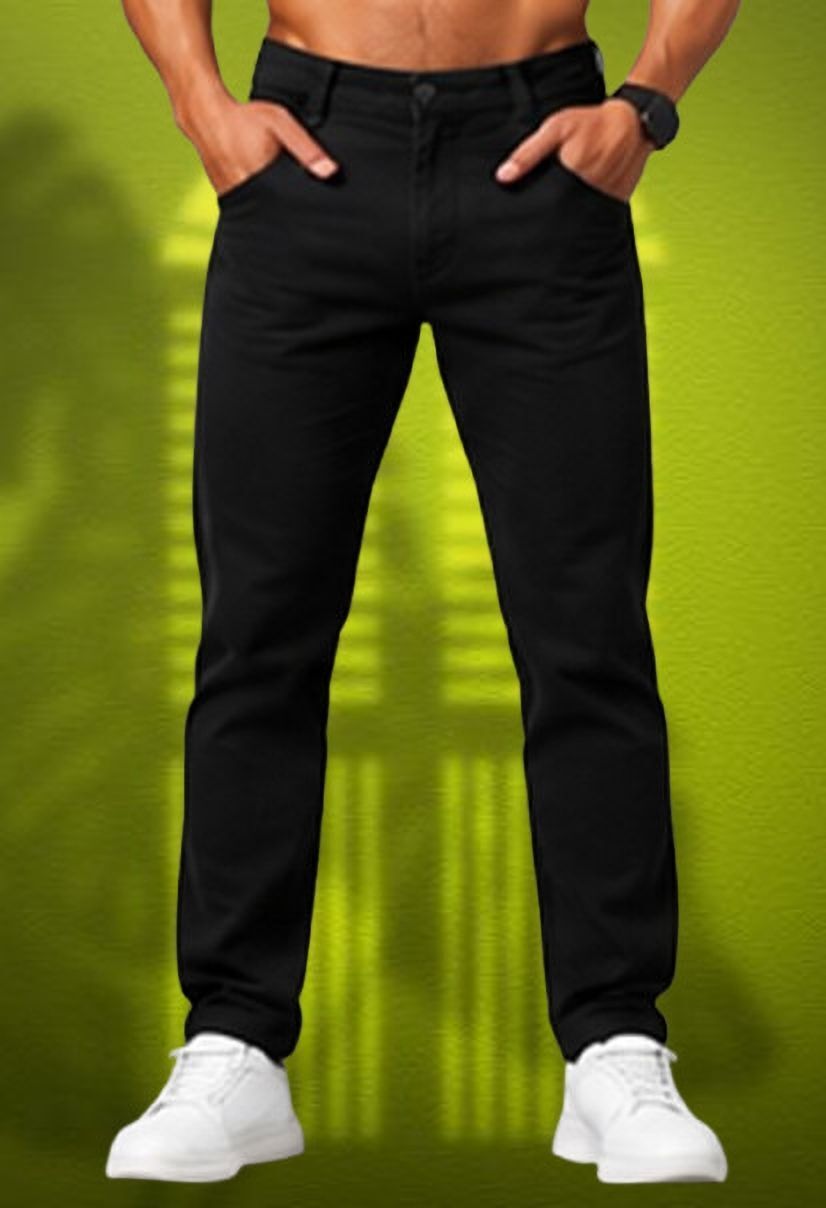 Men Regular Mid Rise Black Jeans-image-43