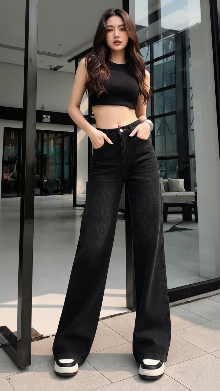 zayla Women Baggy Fit High Rise Black Jeans-picture-12