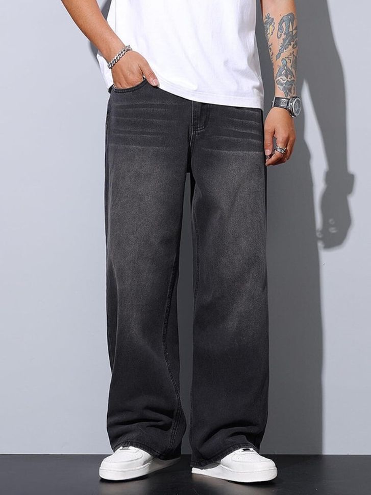Men Boyfriend Mid Rise Grey Jeans-image-31