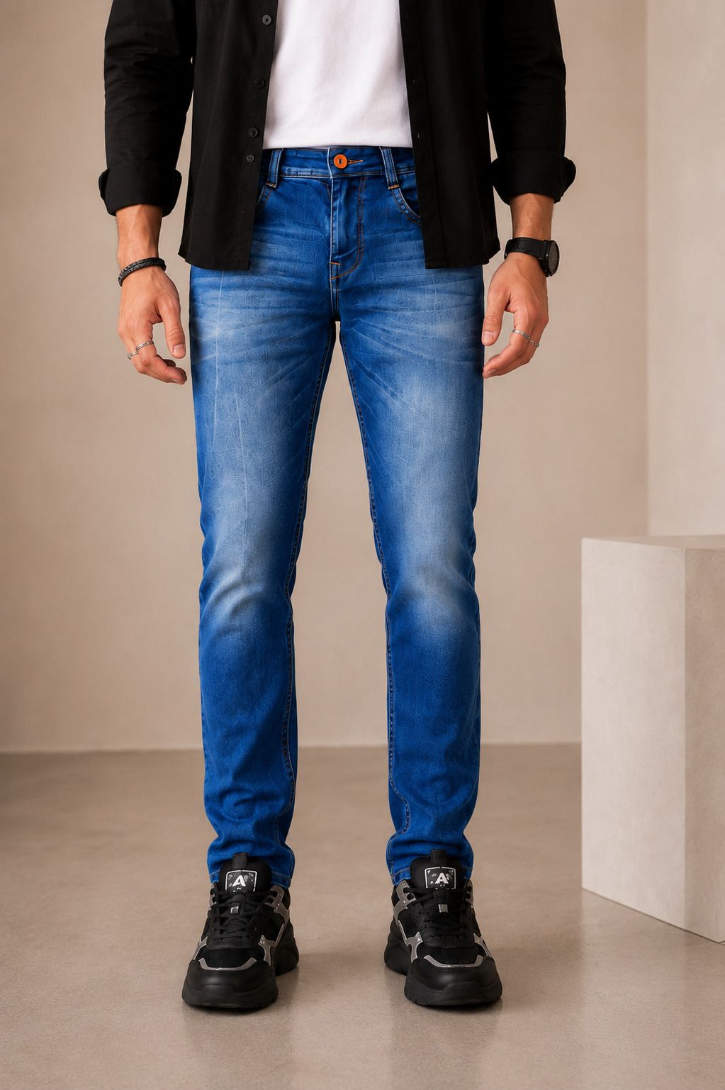 Men Regular Mid Rise Blue Jeans-image-48