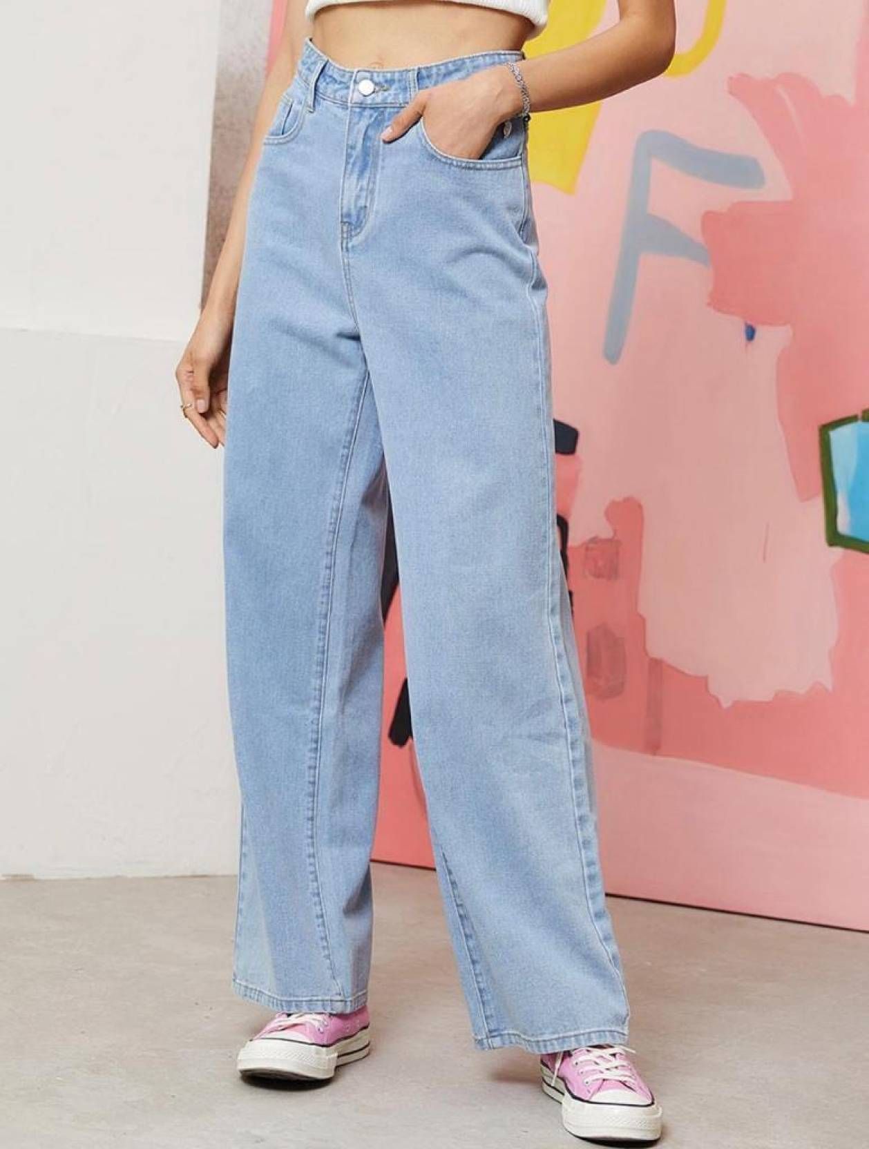 kotty Women Regular High Rise Light Blue Jeans-picture-31