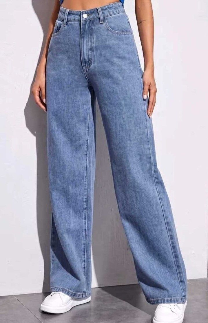 fitzy denim Women Straight Fit Mid Rise Light Blue Jeans-picture-27