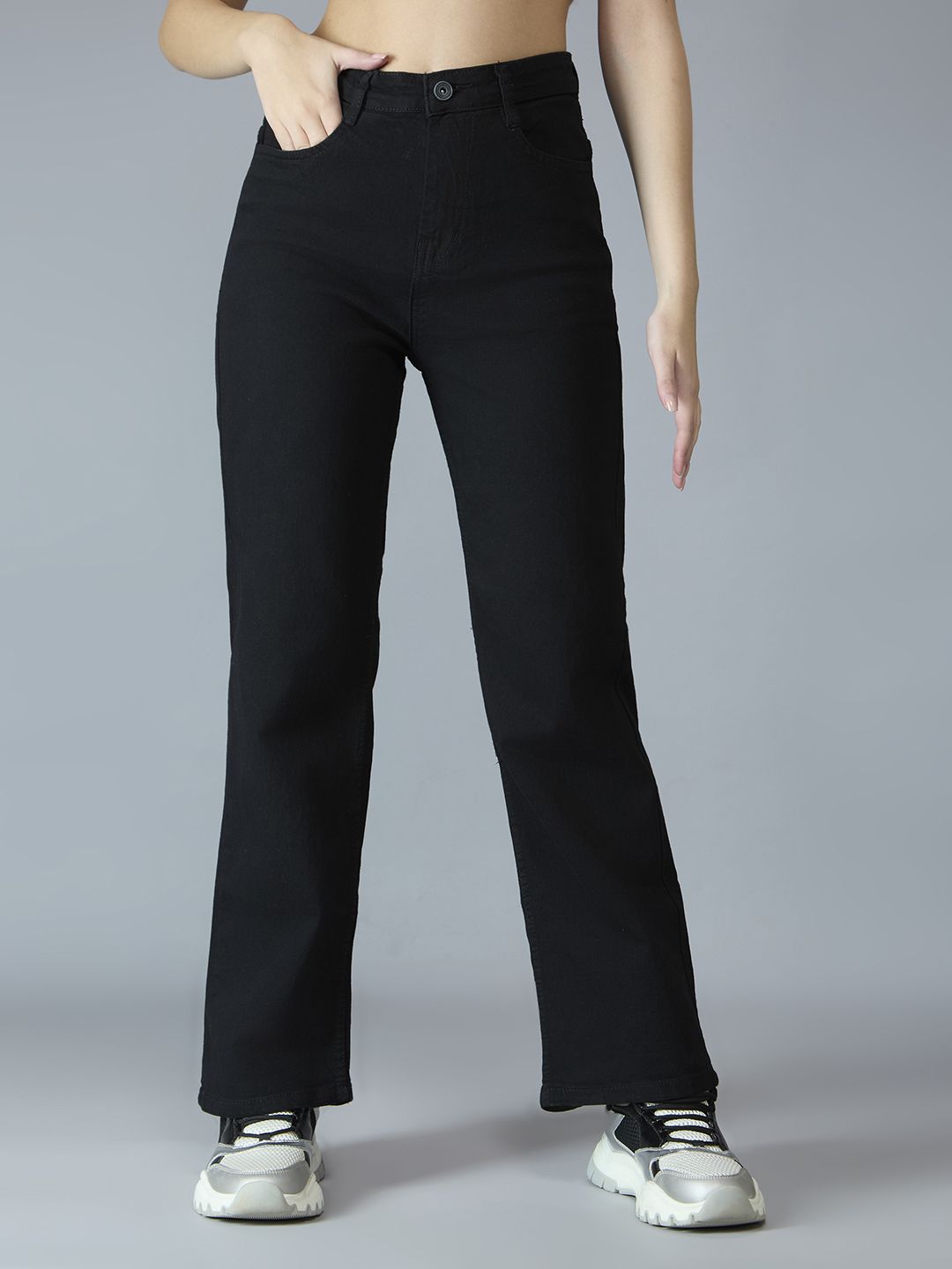 3butterflies Women Boyfriend Mid Rise Black Jeans-picture-12