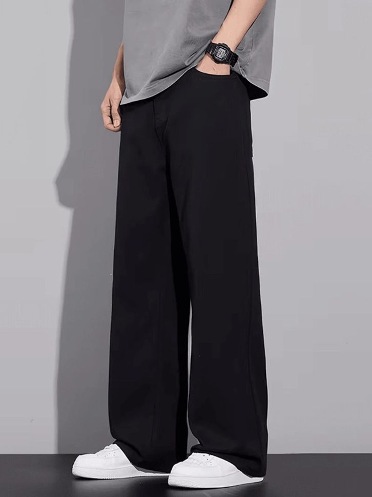Men Straight Fit Mid Rise Black Jeans-image-46