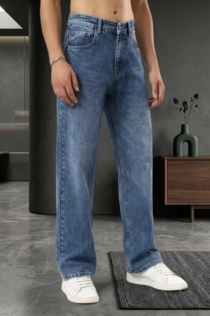 denwox Men Straight Fit Mid Rise Dark Blue Jeans-picture-20