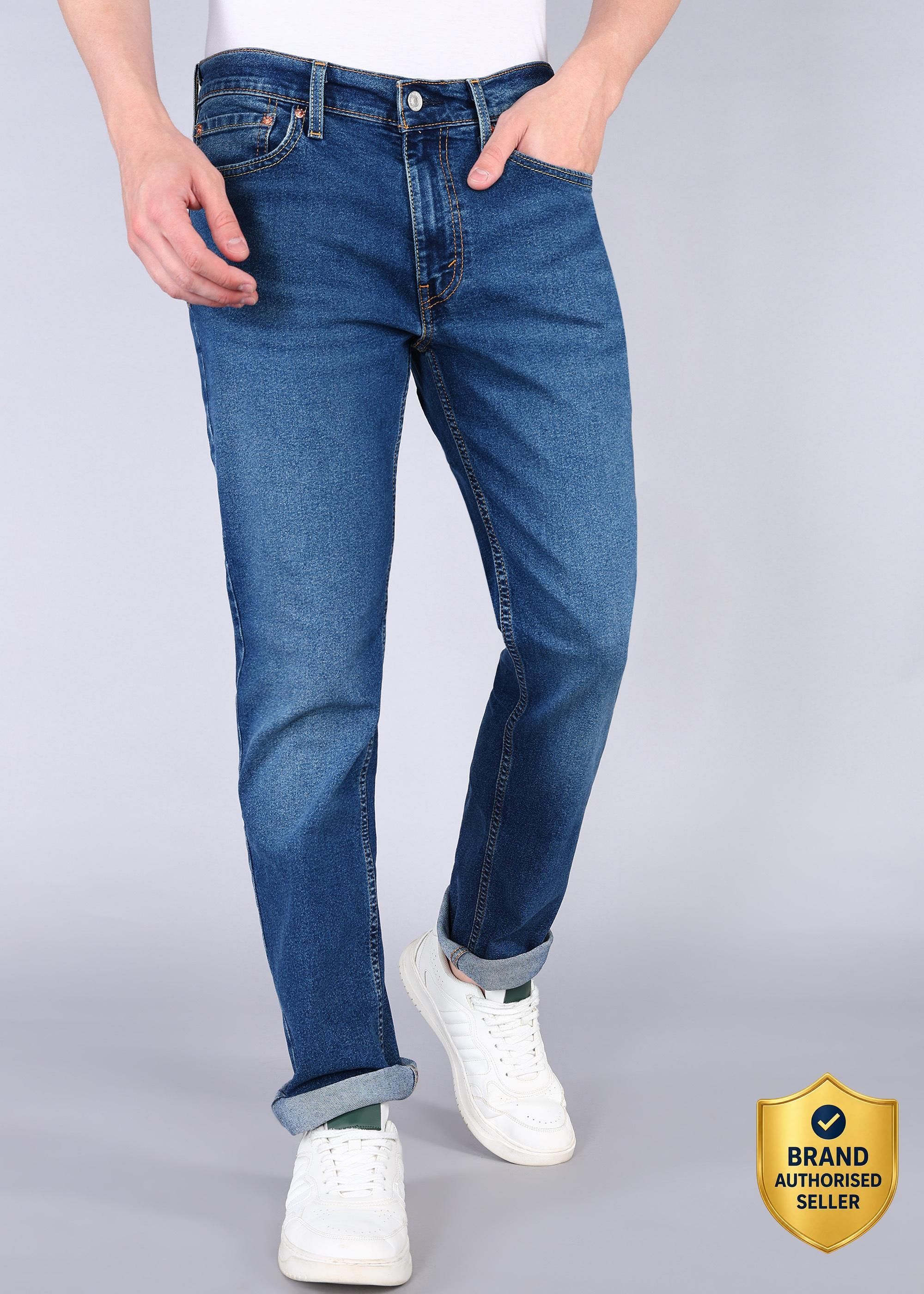levi's Men Slim Mid Rise Dark Blue Jeans-picture-30