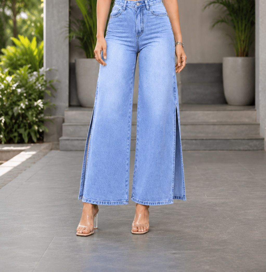 Women Regular High Rise Light Blue Jeans-image-23