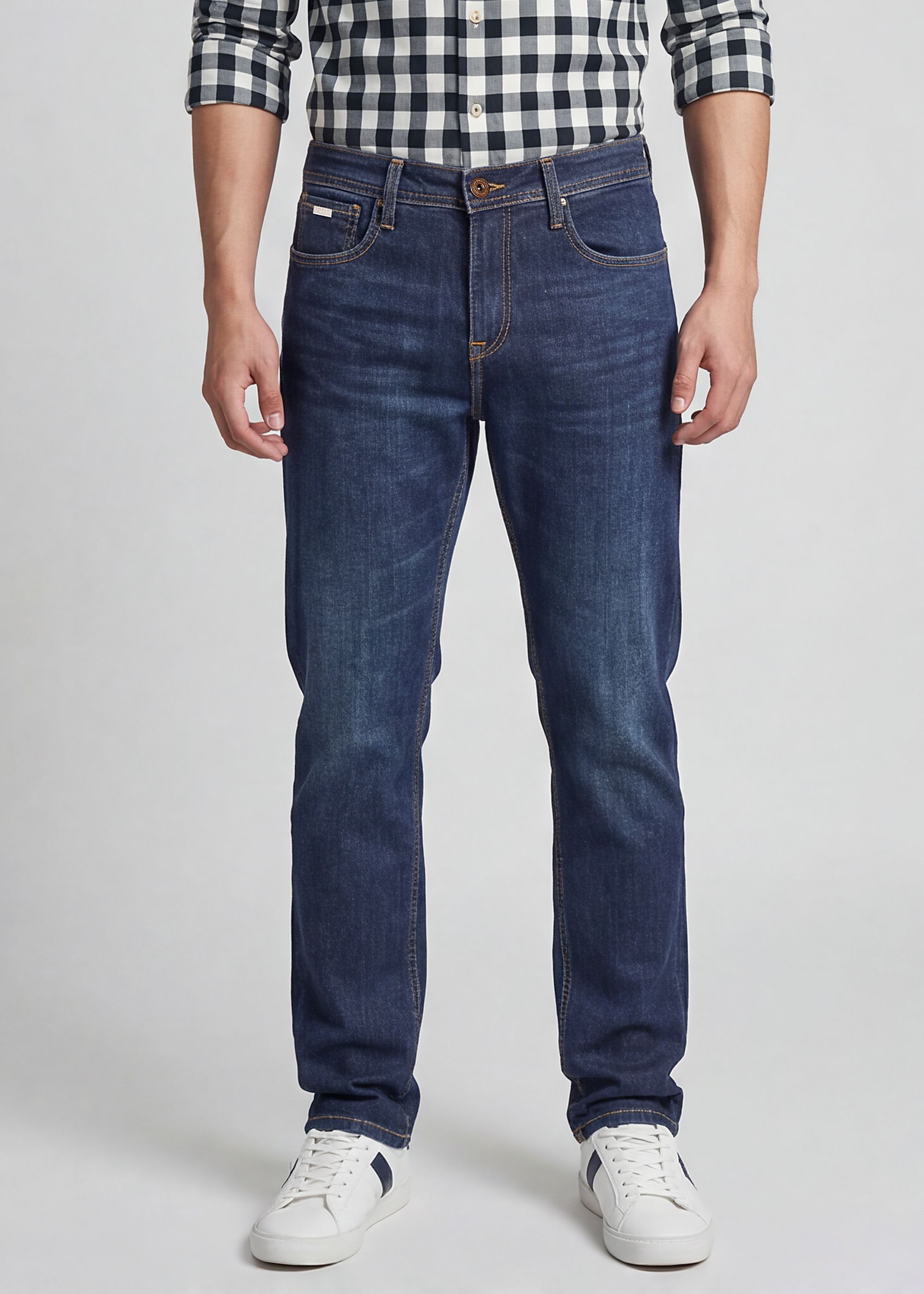 killer Men Straight Fit Mid Rise Dark Blue Jeans-picture-19