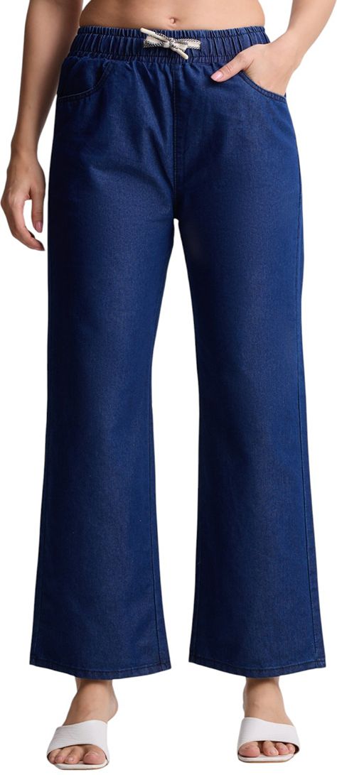 3butterflies Women Boyfriend Mid Rise Dark Blue Jeans-picture-7