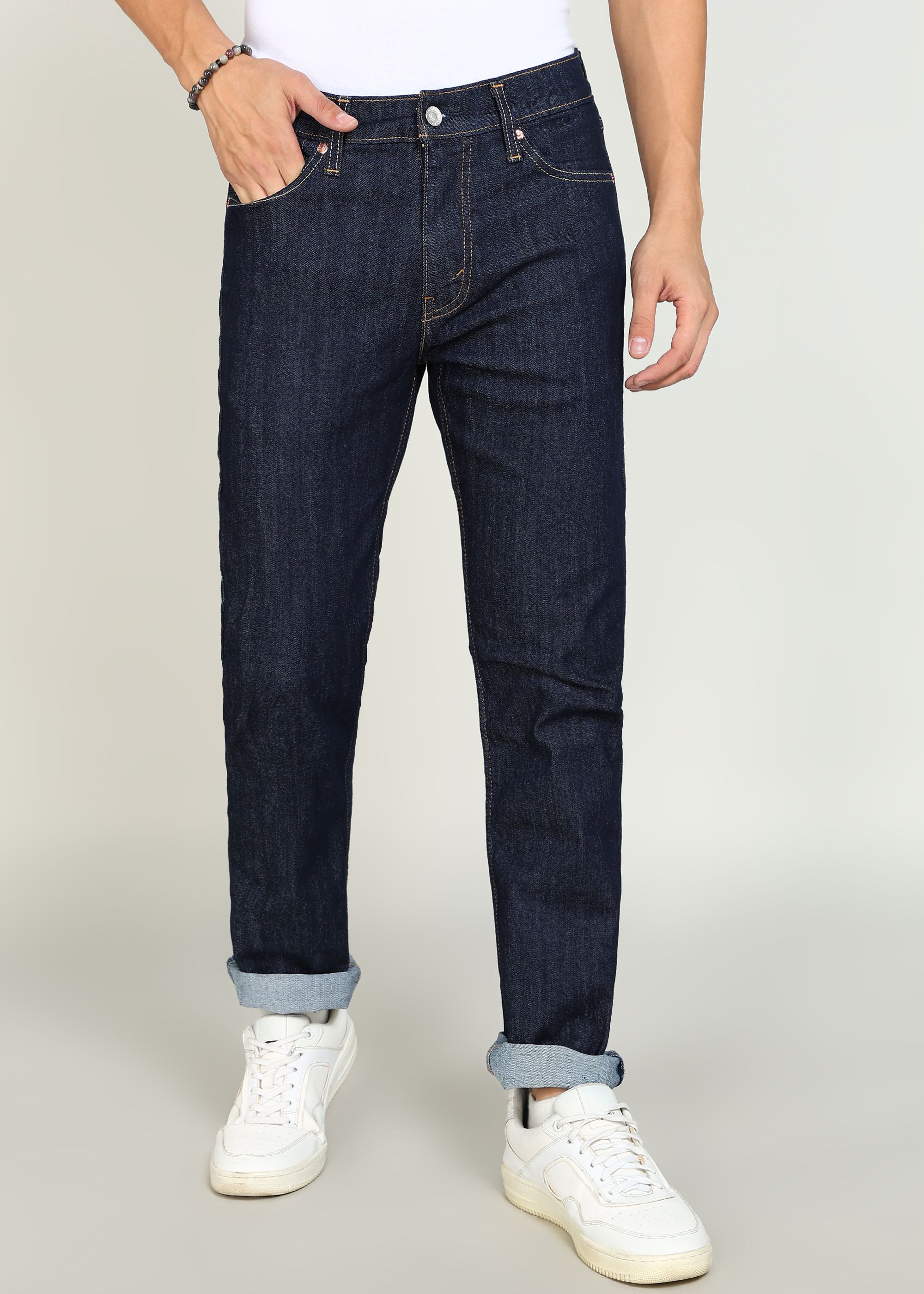 levi's Men Slim Mid Rise Dark Blue Jeans-picture-25