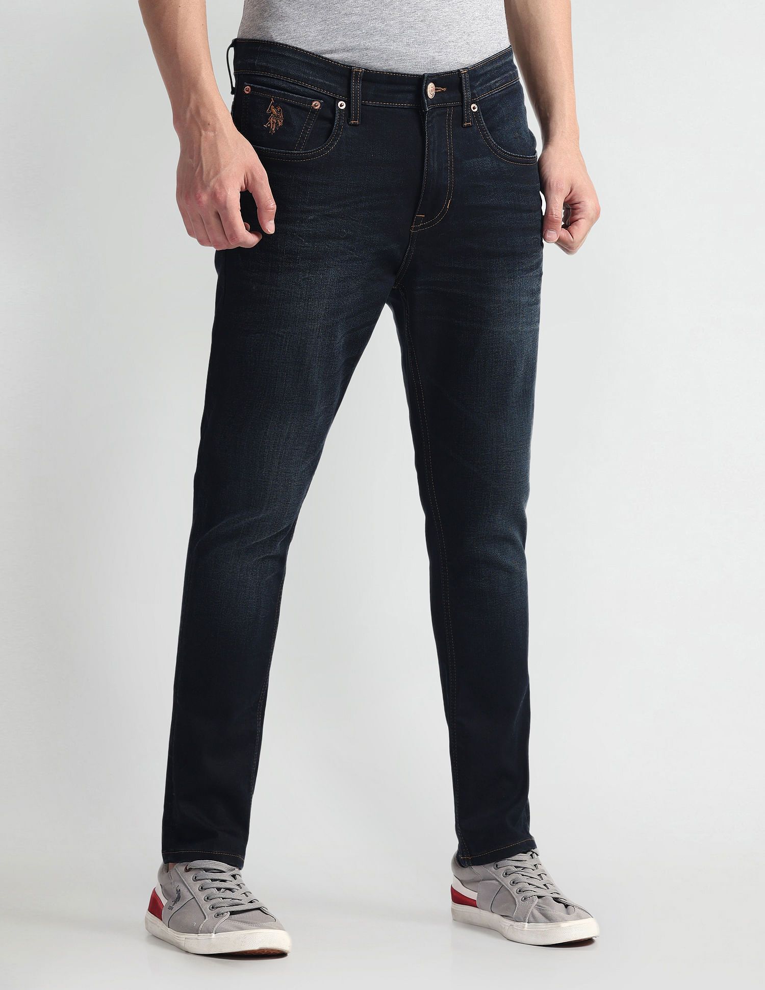 u.s. polo assn. Men Skinny Mid Rise Black Jeans-picture-25