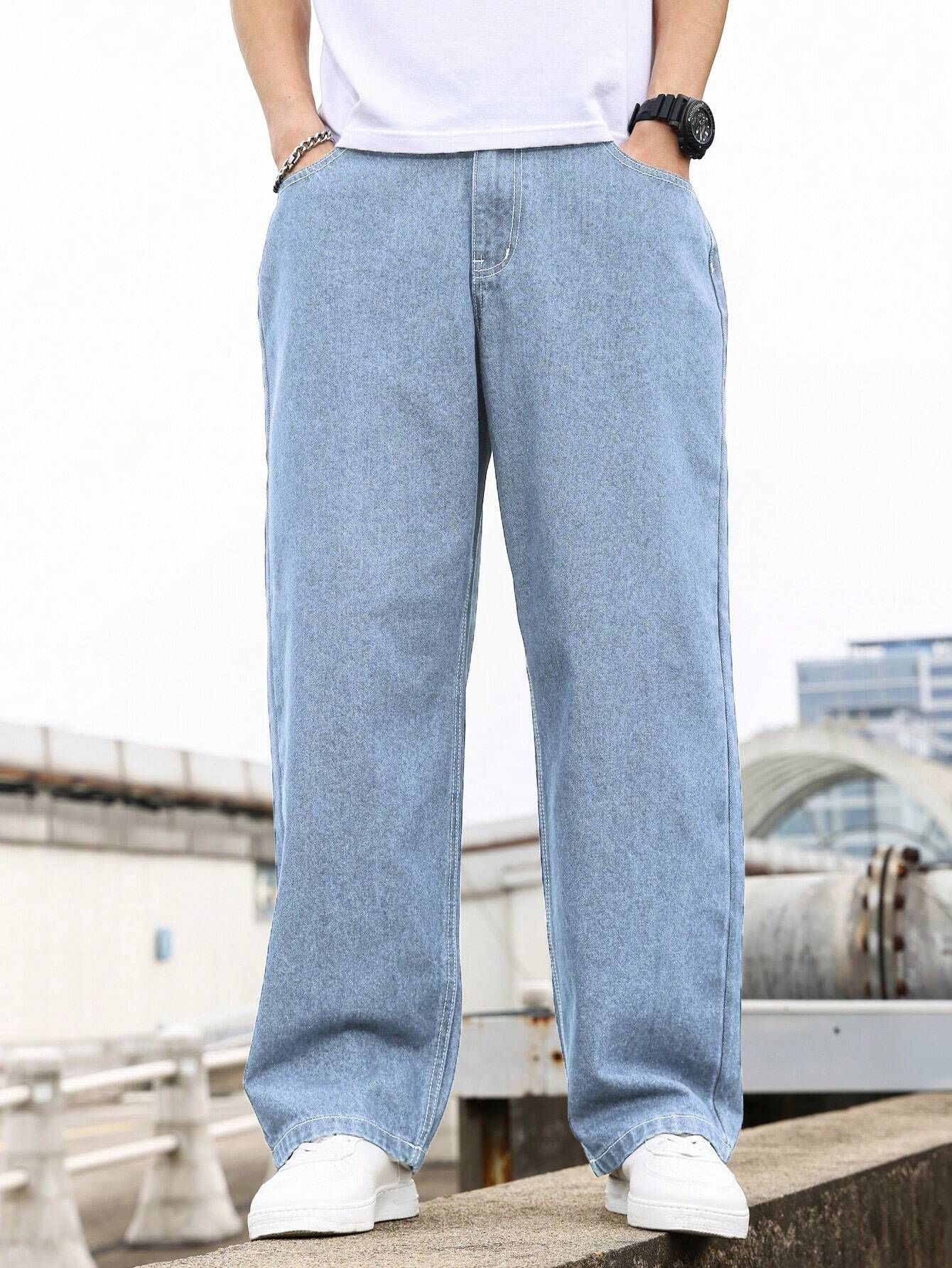 kotty Men Straight Fit Mid Rise Light Blue Jeans-picture-32