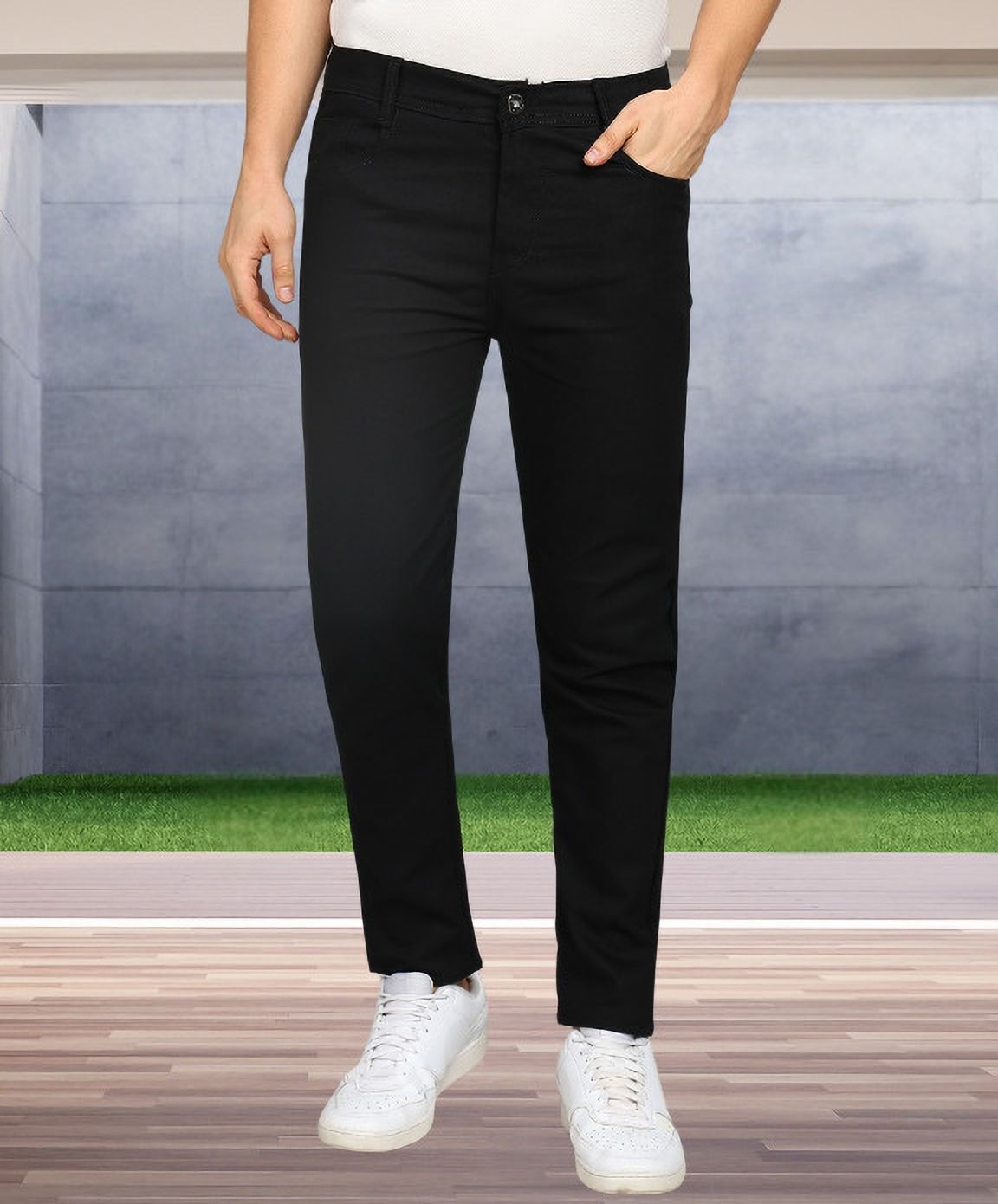 Men Regular Mid Rise Black Jeans-image-43
