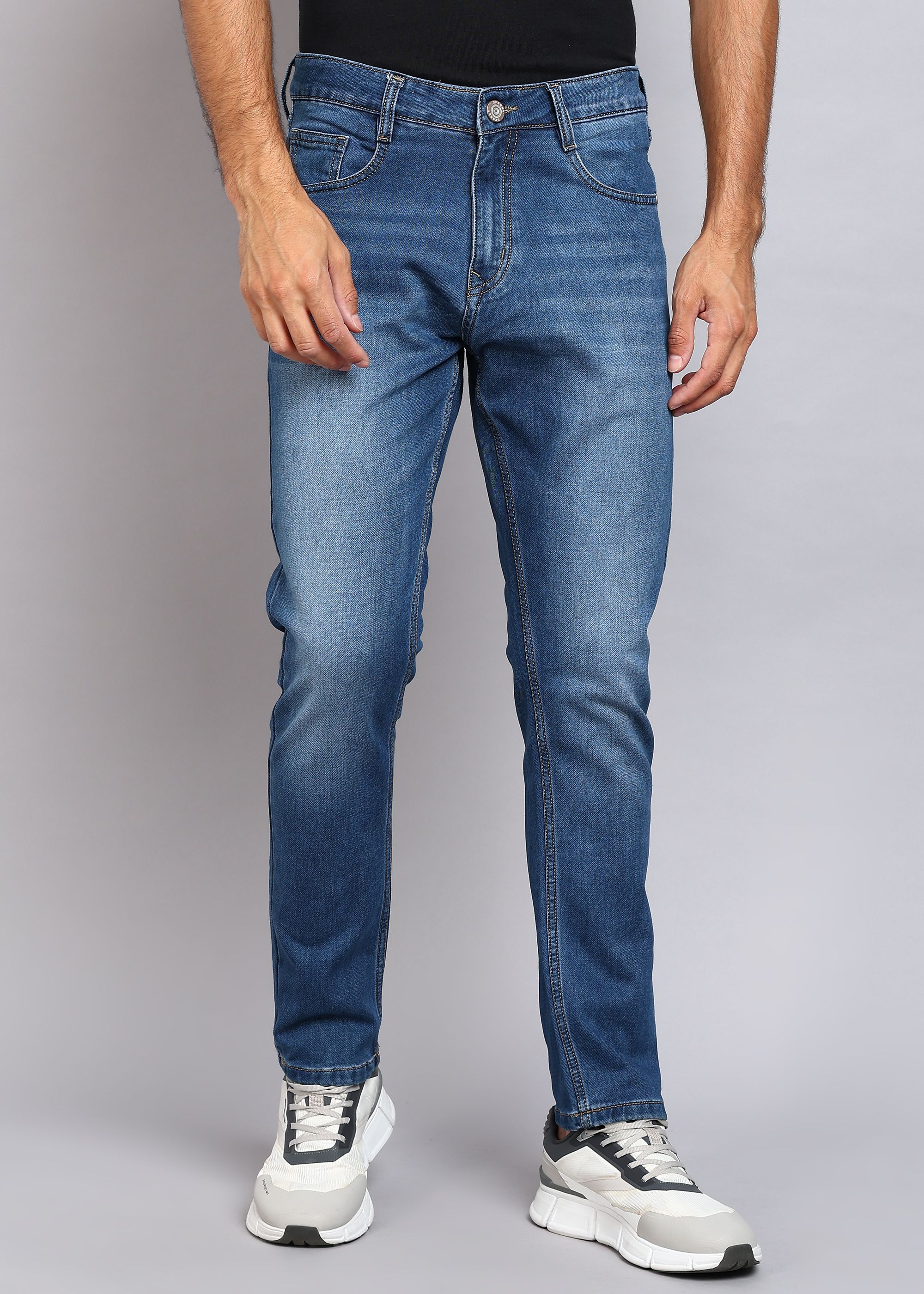 sparky Men Slim Mid Rise Blue Jeans-picture-4
