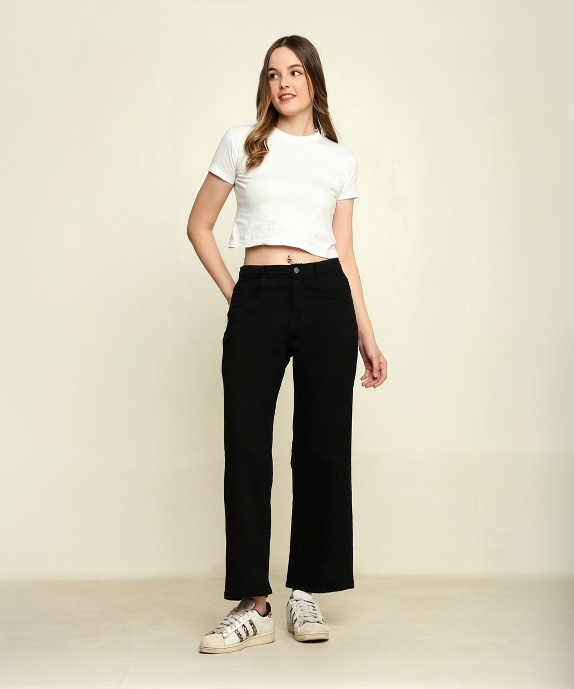 zayla Women Flared High Rise Black Jeans-picture-19