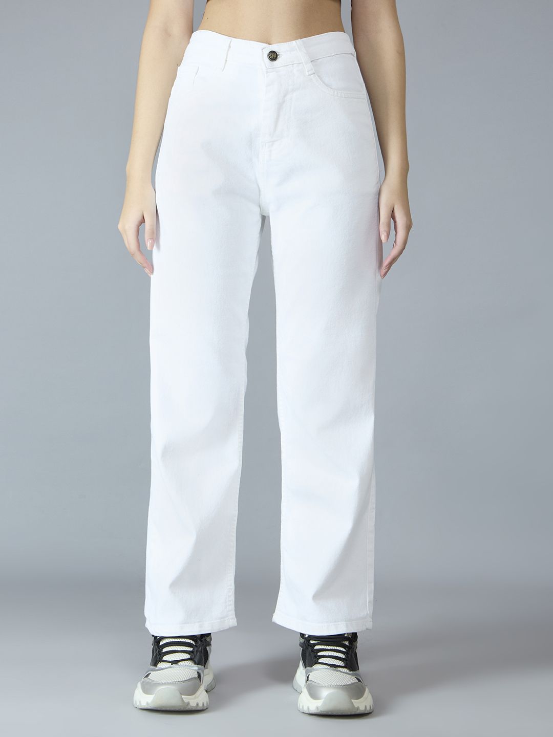 3butterflies Women Boyfriend Mid Rise White Jeans-picture-27