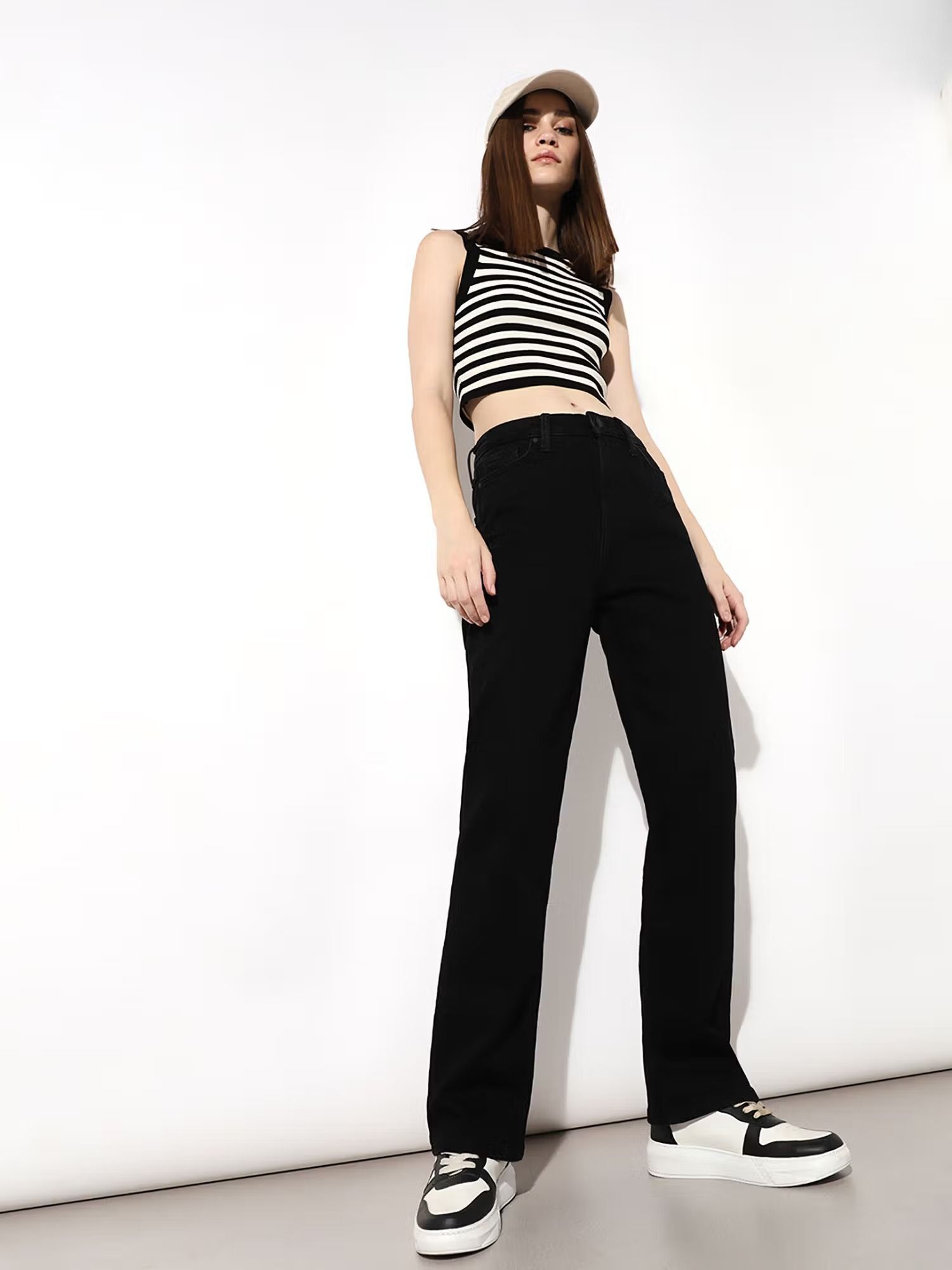 abc Women Straight Fit High Rise Black Jeans-picture-28
