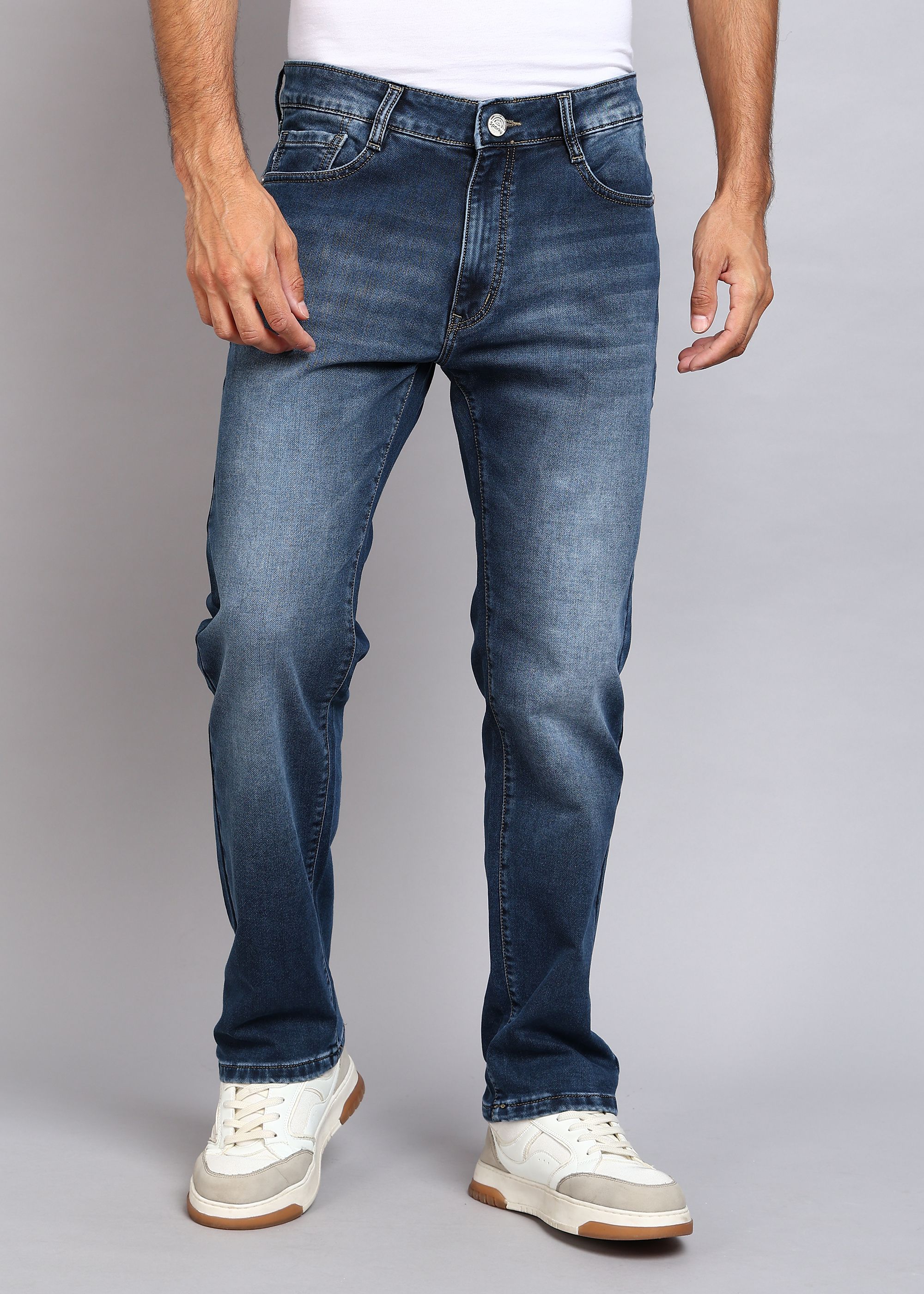 sparky Men Straight Fit Mid Rise Blue Jeans-picture-5