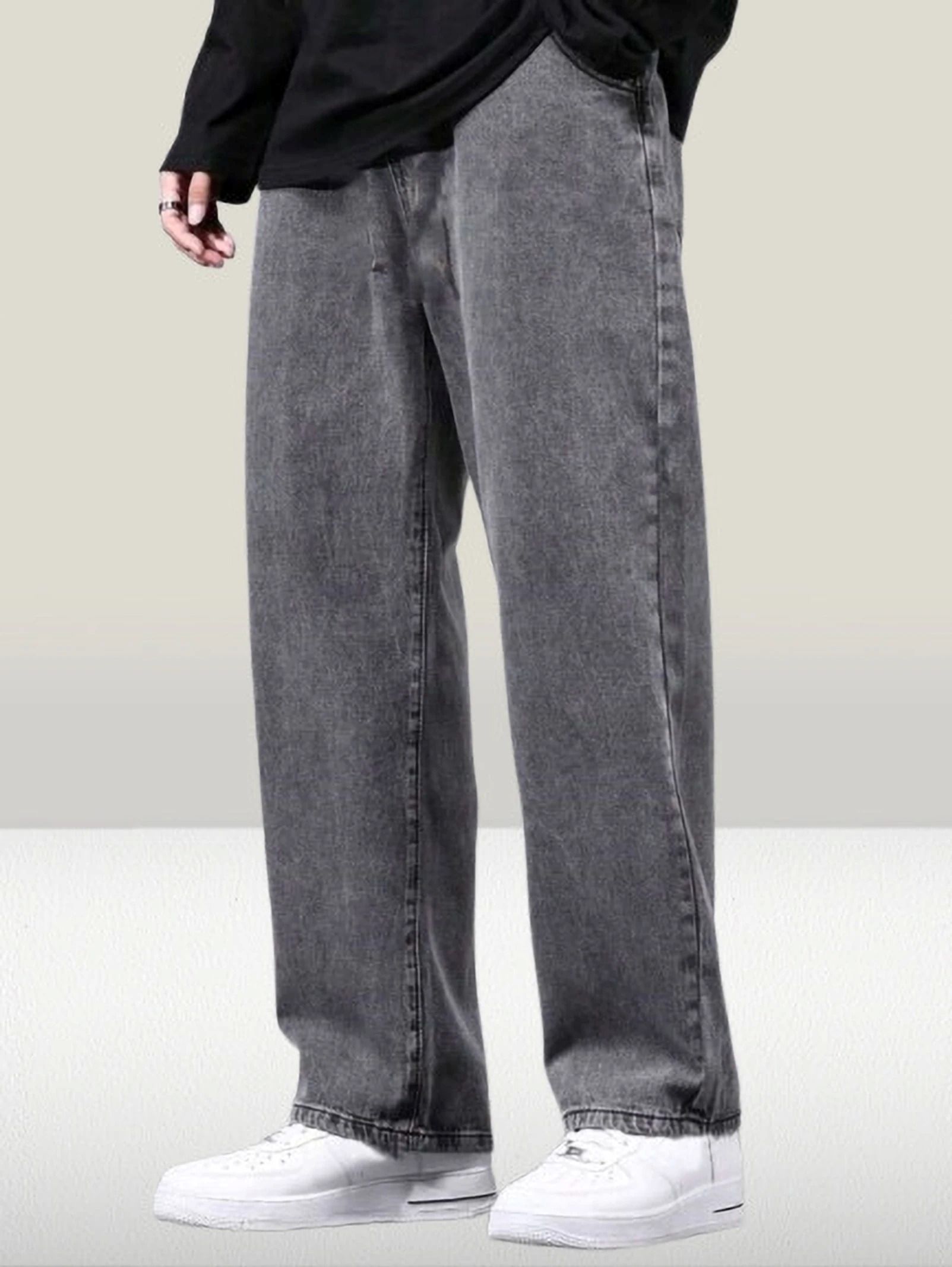 hangerhood Men Regular Mid Rise Grey Jeans-picture-21