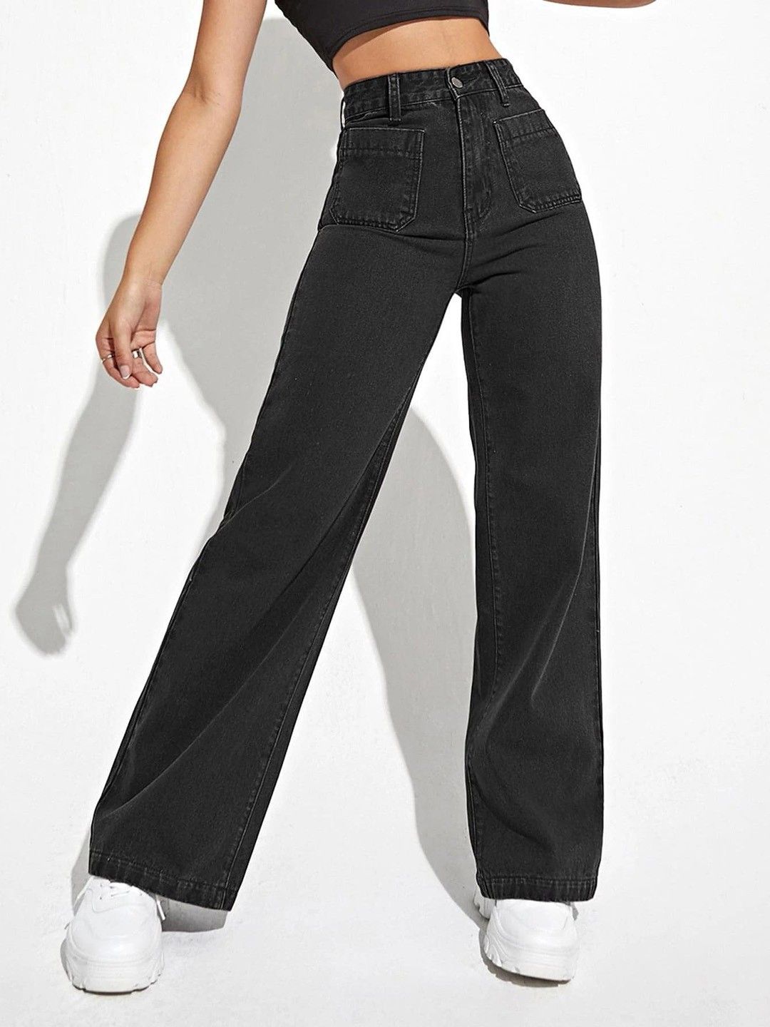 kotty Women Regular High Rise Black Jeans-picture-28