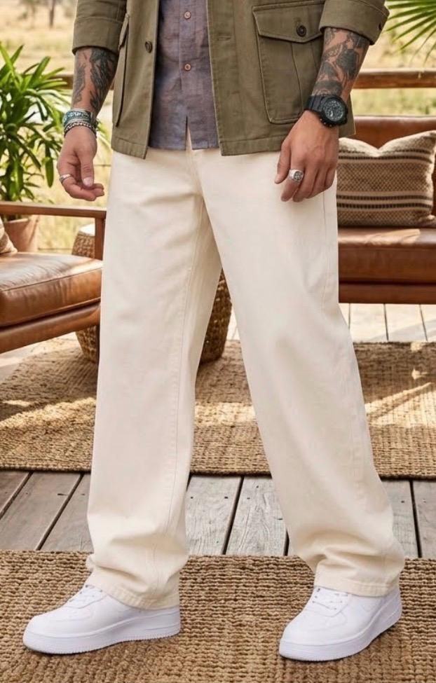 dashing fit Men Loose Fit Mid Rise Beige Jeans-picture-14