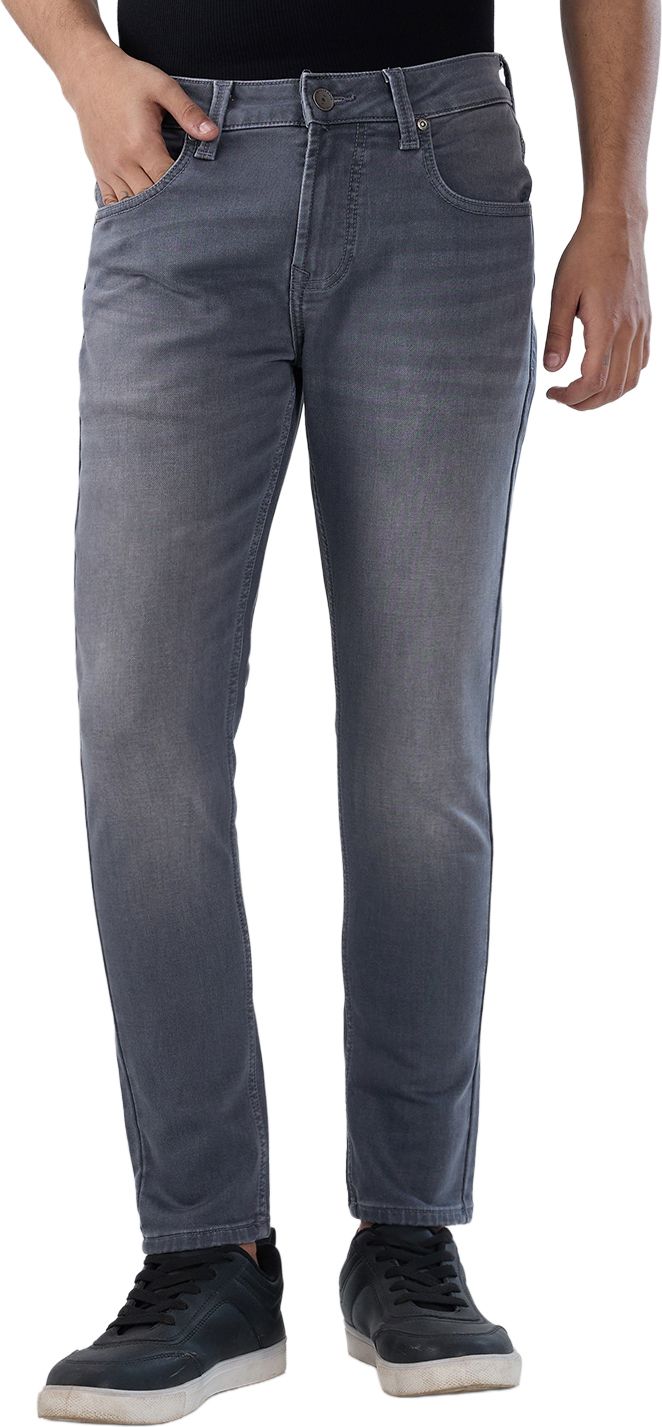 spykar Men Tapered Fit Mid Rise Grey Jeans-picture-11