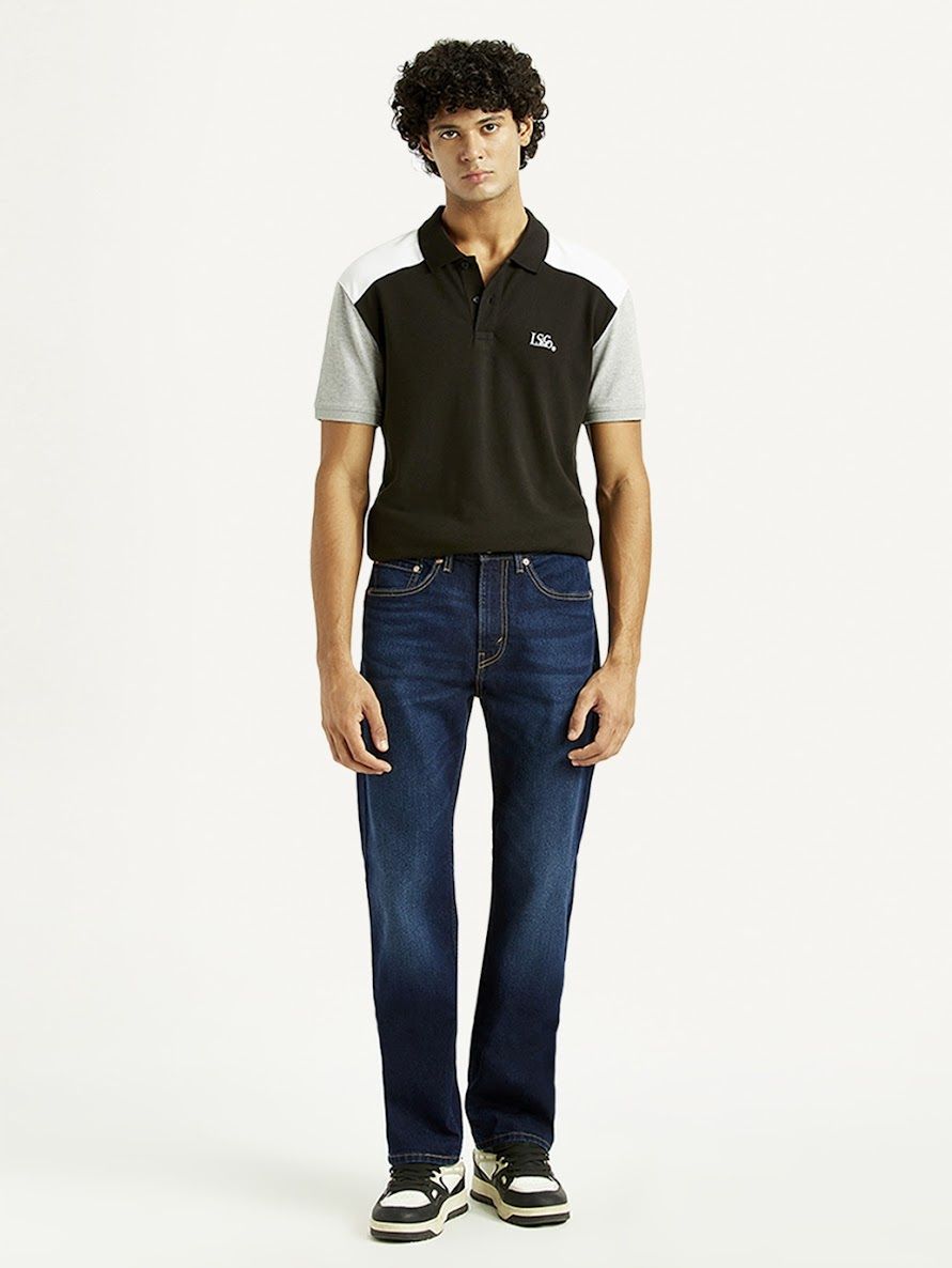 505 Men Straight Fit Mid Rise Blue Jeans