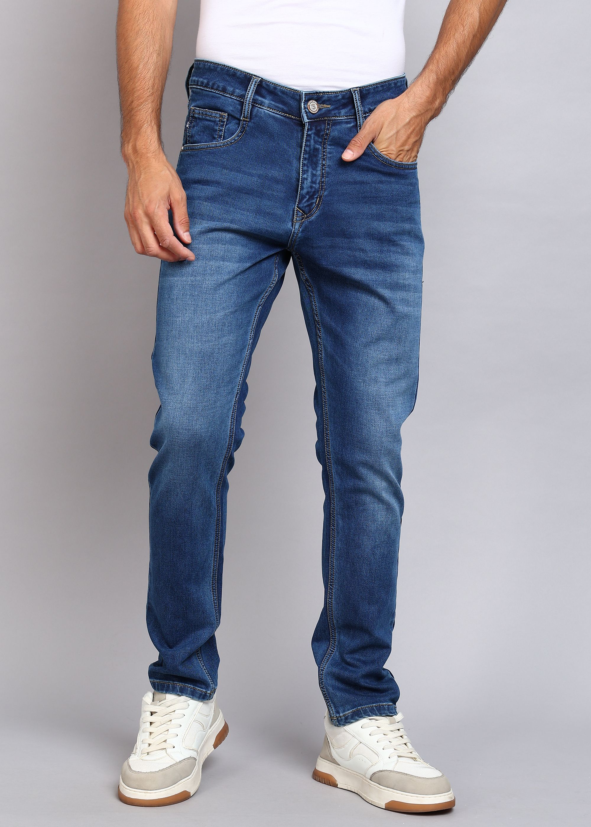 sparky Men Slim Mid Rise Light Blue Jeans-picture-12