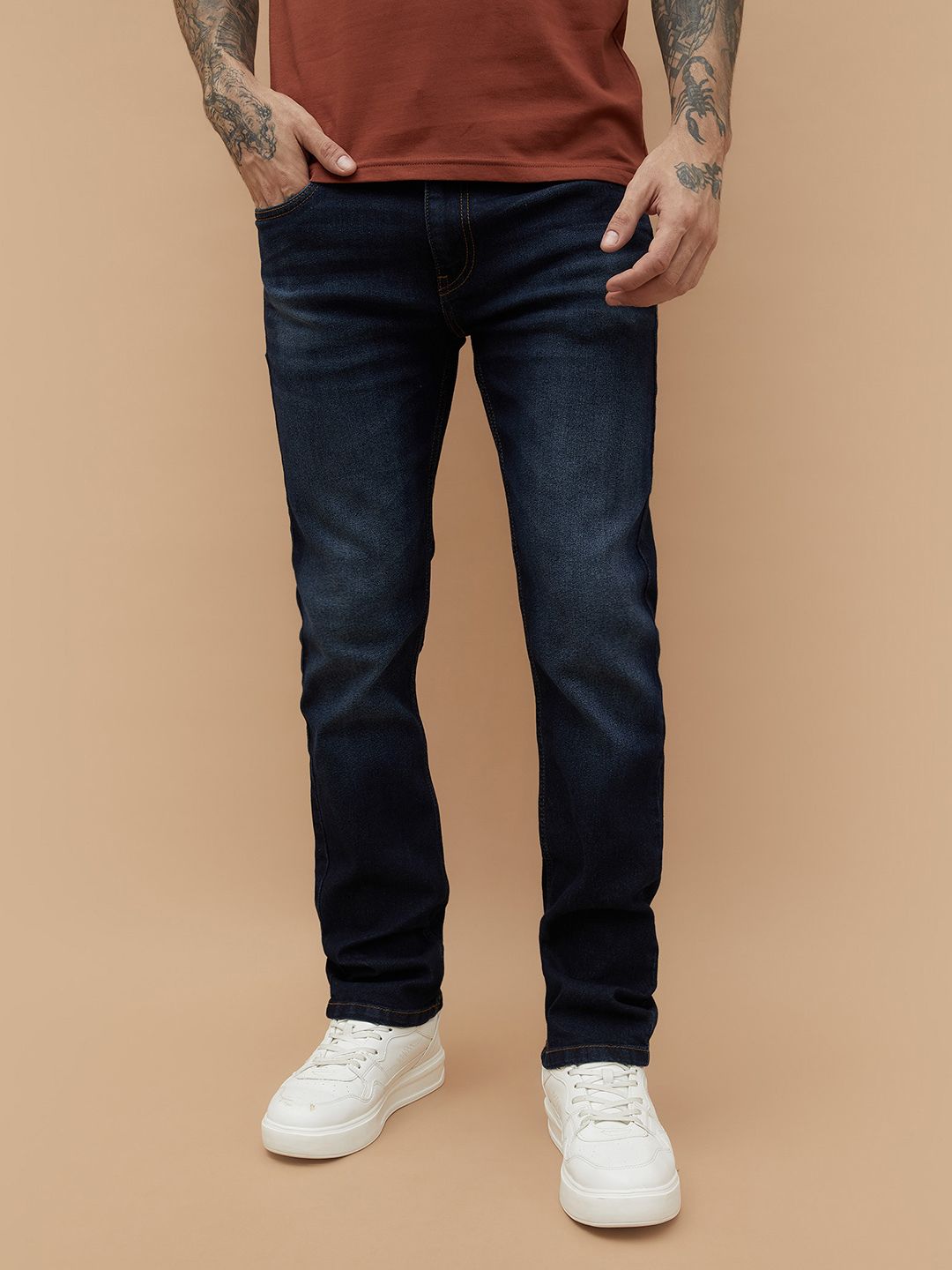forca by lifestyle Men Regular Mid Rise Blue Jeans-picture-13