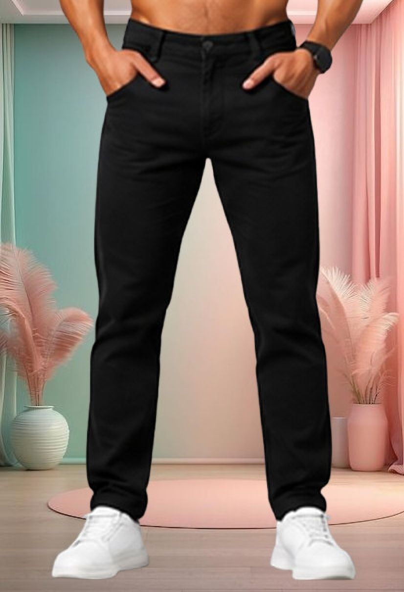 Men Regular Mid Rise Black Jeans-image-48