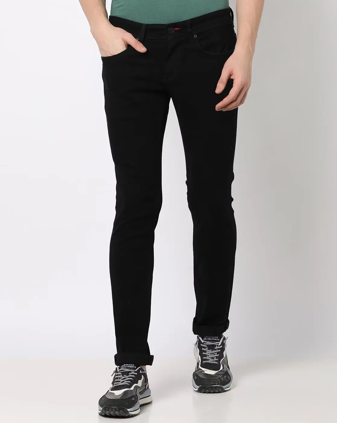denim rush Men Regular Mid Rise Black Jeans-picture-30