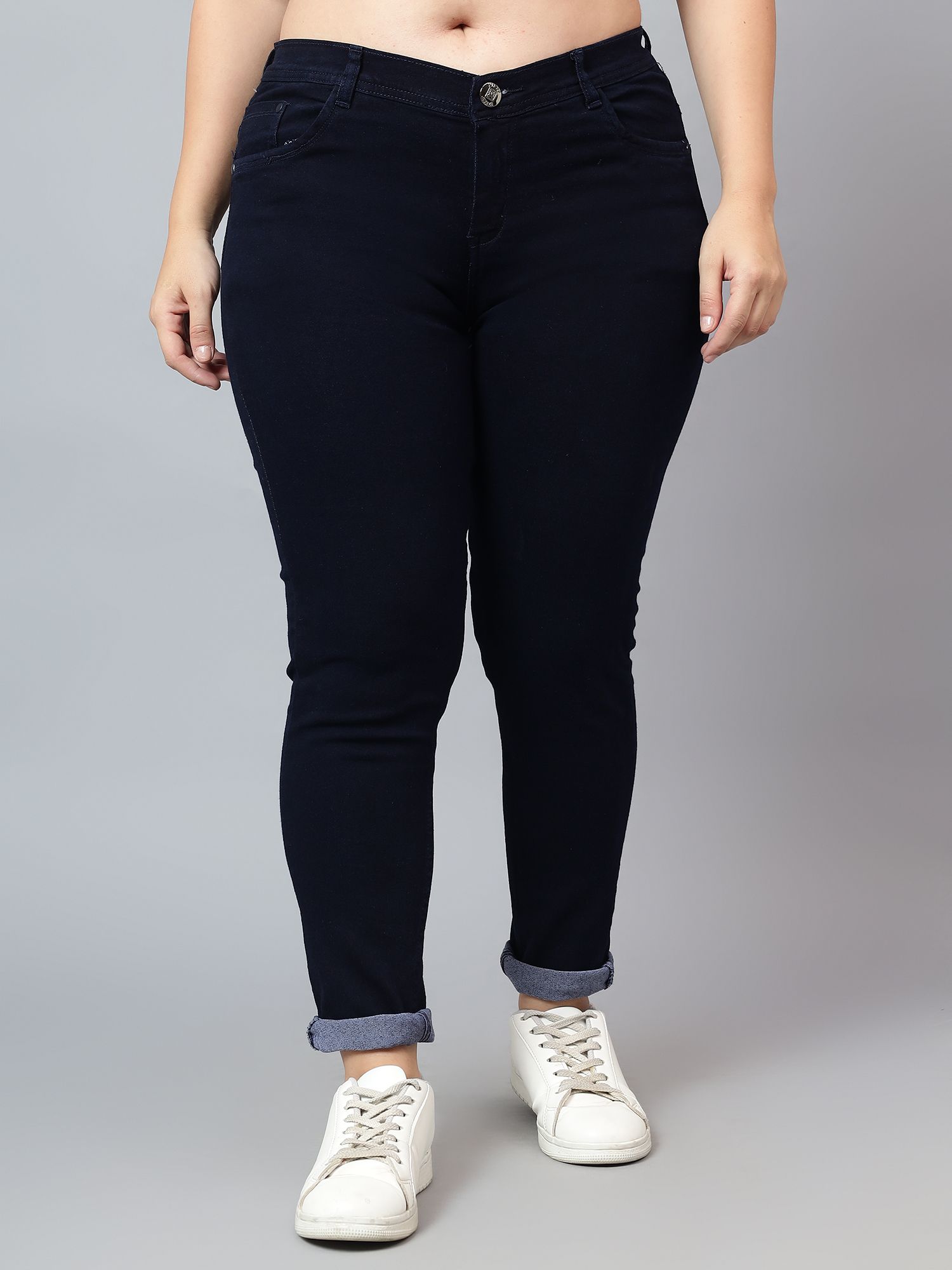 nifty Women Skinny Mid Rise Dark Blue Jeans-picture-25