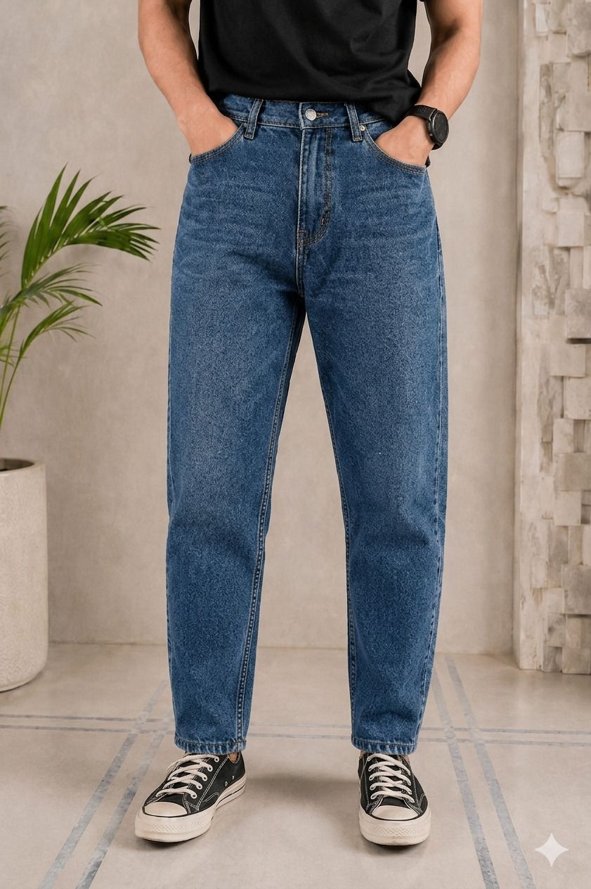 podge Men Mom Fit Mid Rise Blue Jeans-picture-6