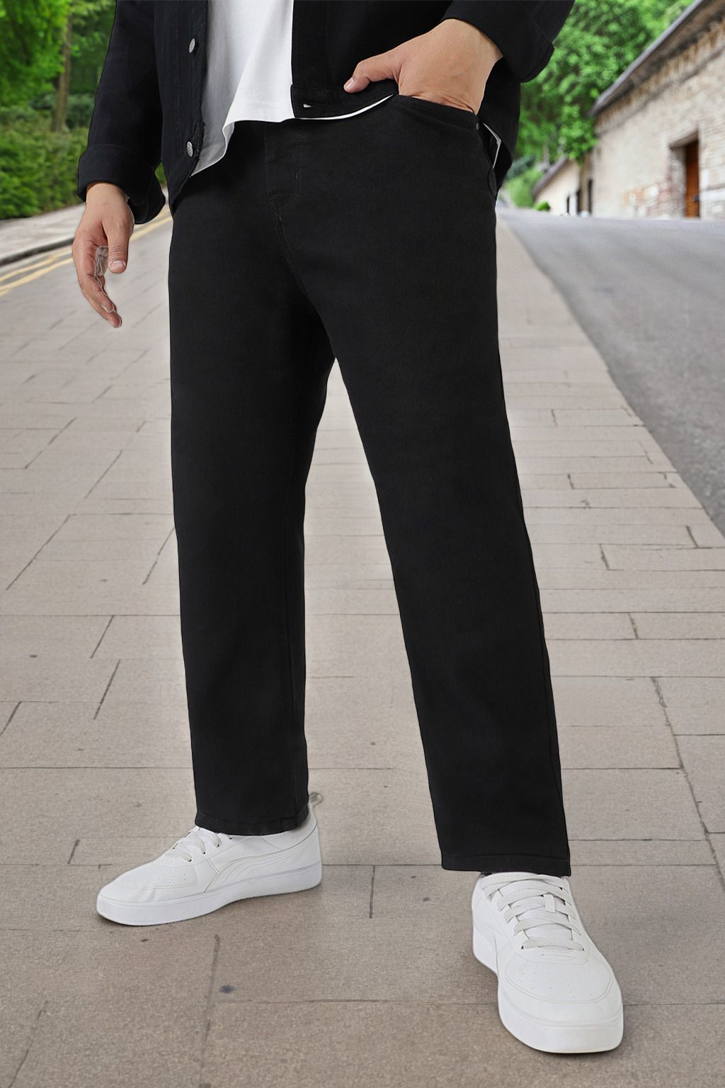Men Regular Mid Rise Black Jeans-image-25