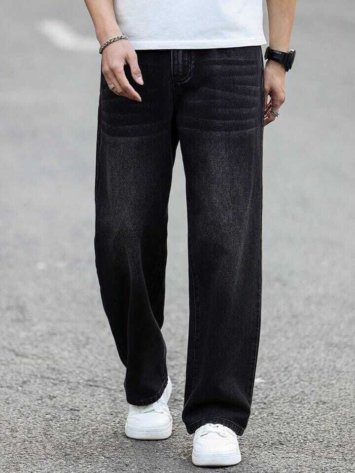 Men Regular Mid Rise Black Jeans-image-30