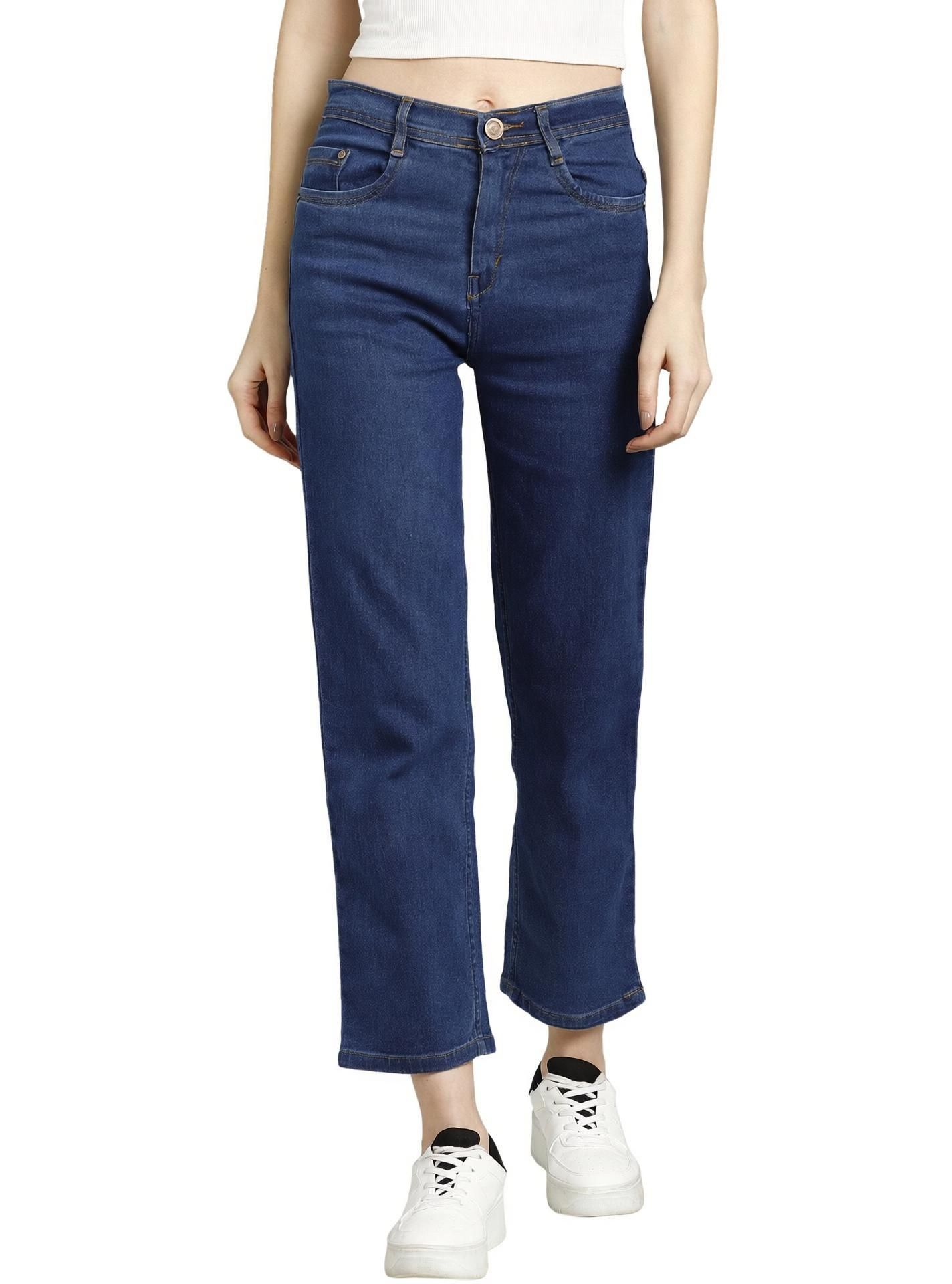 nifty Women Straight Fit Mid Rise Blue Jeans-picture-14